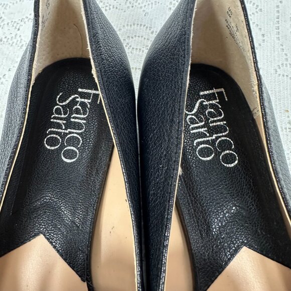 Women's Flats, Classic Franco Sarto, Black Leather Flats, Pumps, size 6M - Picture 8 of 9